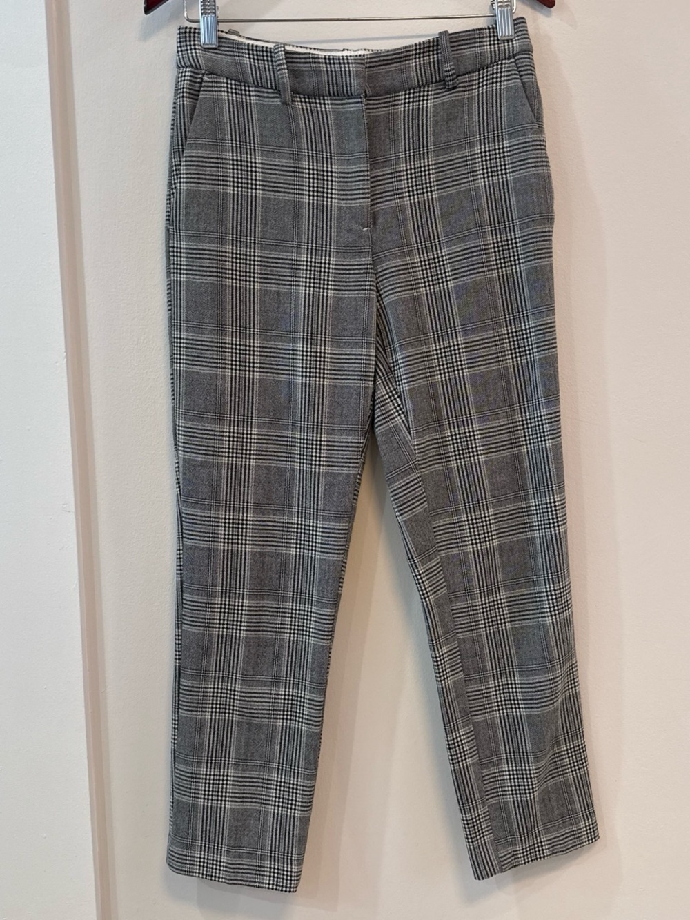 H&M Black and Gray Houndstooth Plaid Dress Pants
